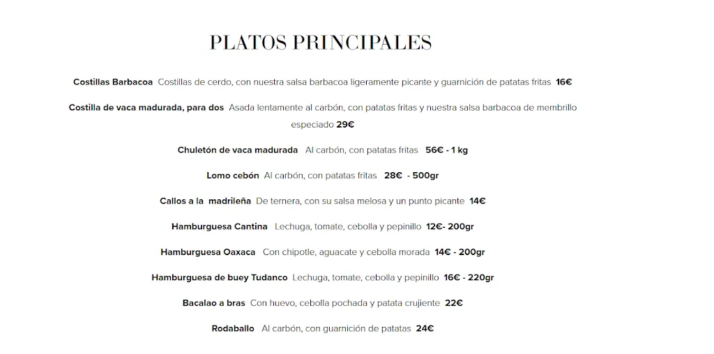 Menu_La Cantina del Hipódromo_Zarzuela_image_2