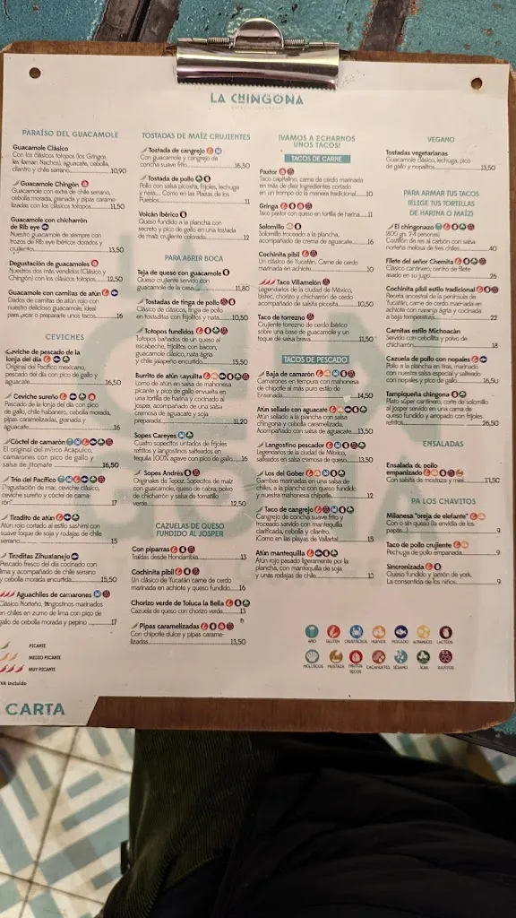 Menu_La Chingona Aravaca_Zarzuela_immagine_2