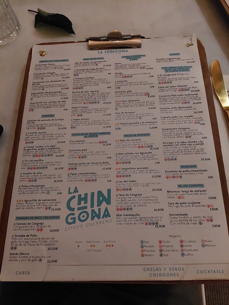 Menu_La Chingona Aravaca_Zarzuela_immagine_3