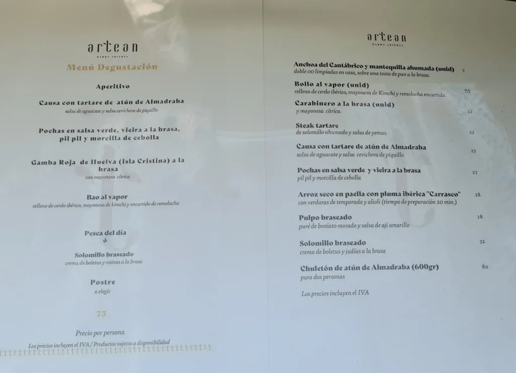 Menu_Restaurante Artean Barra Abierta_Anoeta_immagine_1