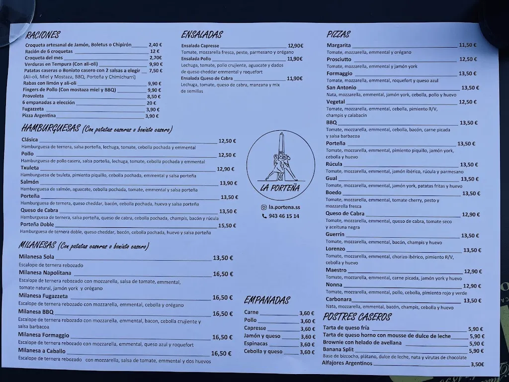 Menu_La Porteña_Anoeta_image_1
