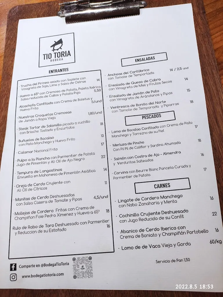 Menu_Restaurante Bodega Tío Toria_Tarancón_image_3