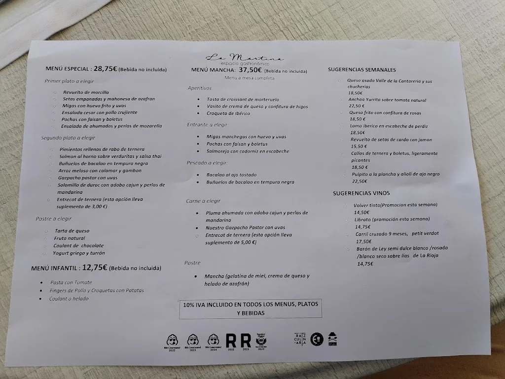 Menu_La Martina, Espacio gastronómico_Tarancón_immagine_2