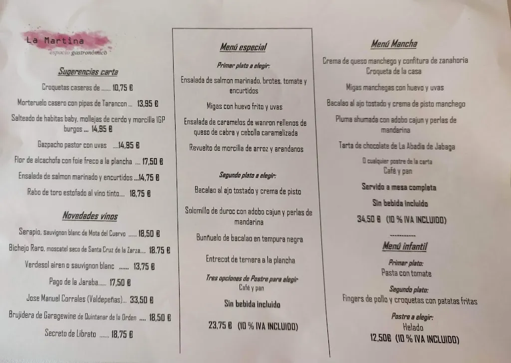 Menu_La Martina, Espacio gastronómico_Tarancón_immagine_4