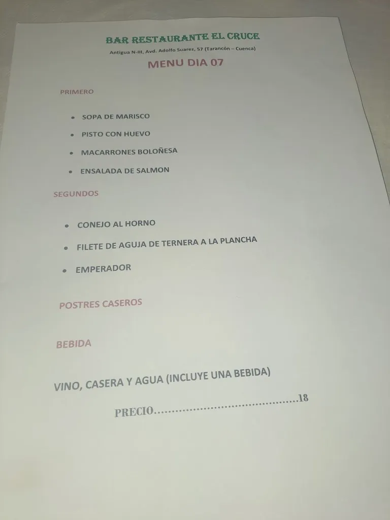 Menu_Bar Restaurante 