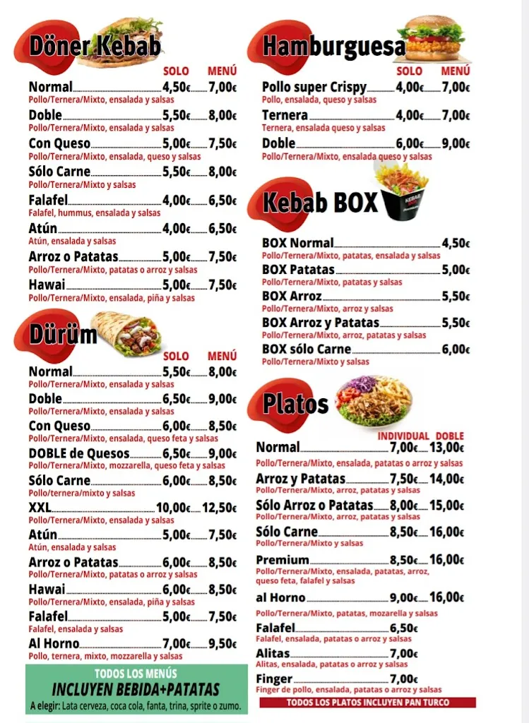 Menu_PREMIUM DÖNER KEBAB PIZZERIA_Tarancón_immagine_2