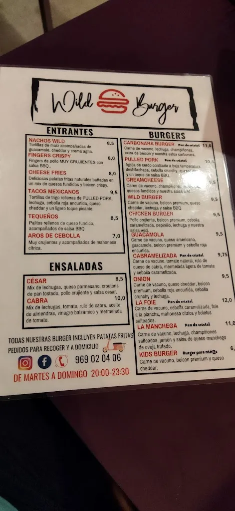 Menu_Wild Burger_Tarancón_image_4