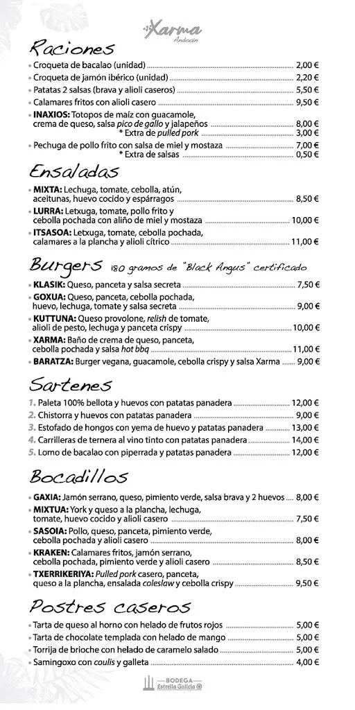 Menu_Xarma Andoain_Andoain_image_2
