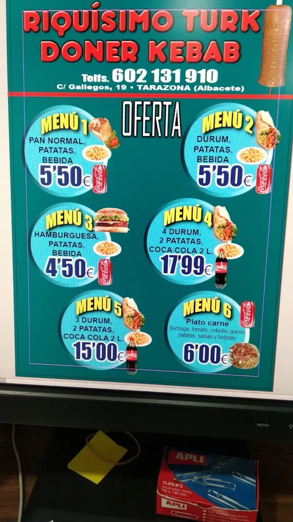 Menu_Rico Turk Döner Kebab_Tarazona de la Mancha_image_2