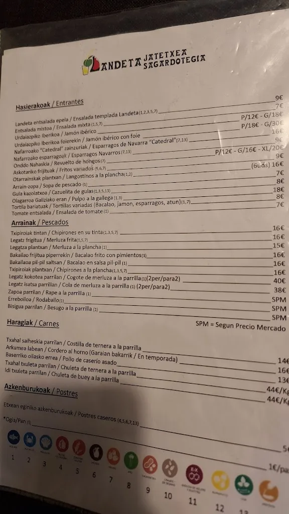Menu_Restaurante-Sidrería Landeta Jatetxea Sagardotegia_Azpeitia_image_1
