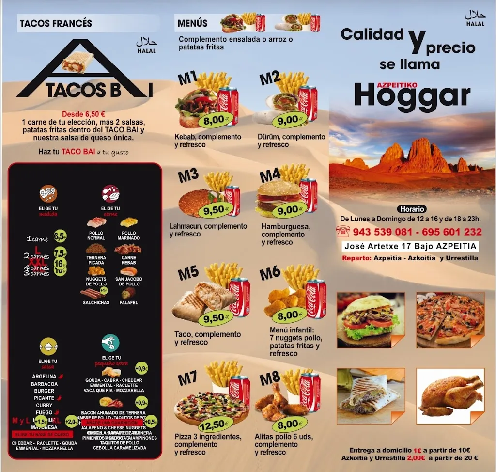 Menu_KEBAB AZPEITIA HOGGAR halal( kebab, pizzas y tacos ala leonesa))_Azpeitia_image_2
