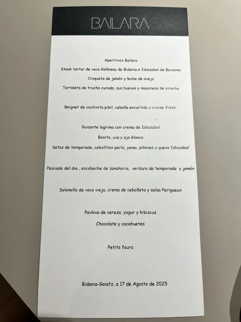 Menu_Bailara Restaurant_Bidegoian_image_1