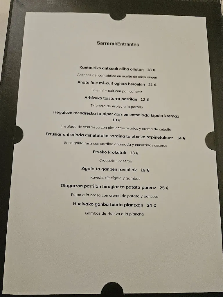 Menu_Restaurante Arteaga Landetxea_Arrasate/Mondragón_immagine_2