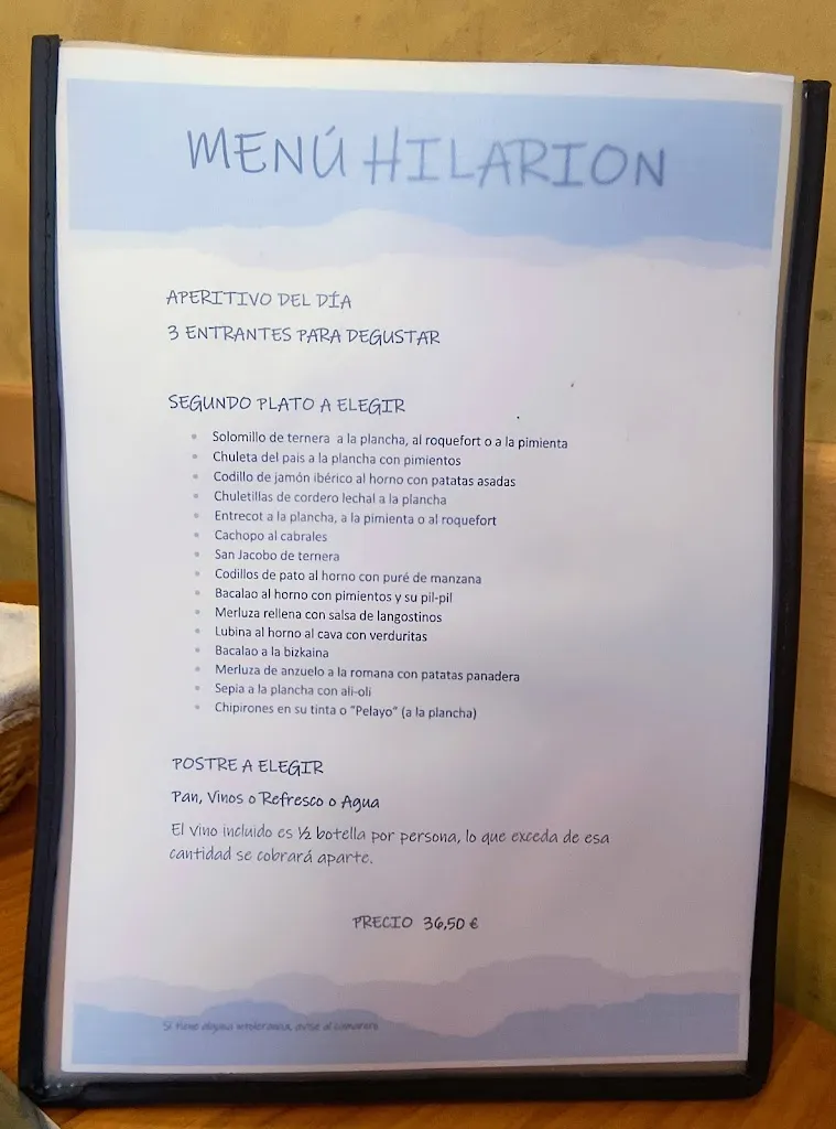 Menu_Restaurante Hilarion_Arrasate/Mondragón_immagine_2