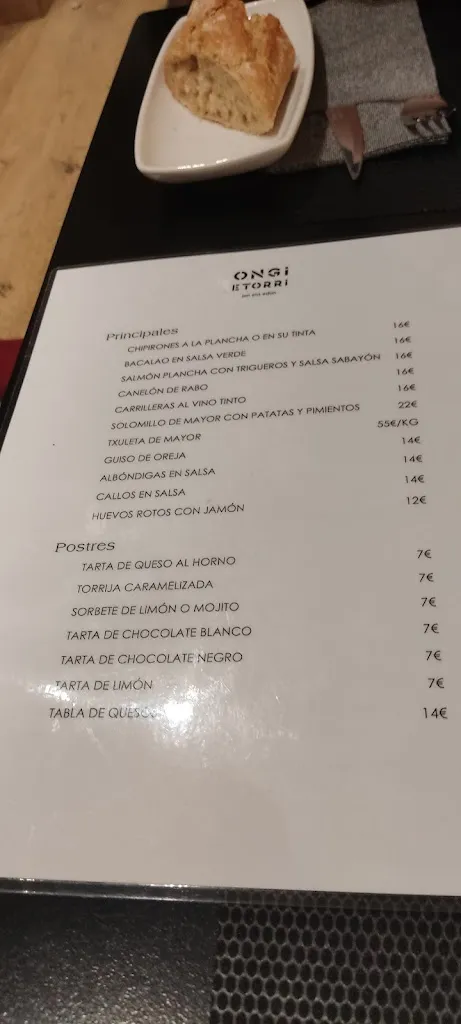 Menu_ONGI ETORRI - Bar y Restaurante- EIBAR_Eibar_image_2