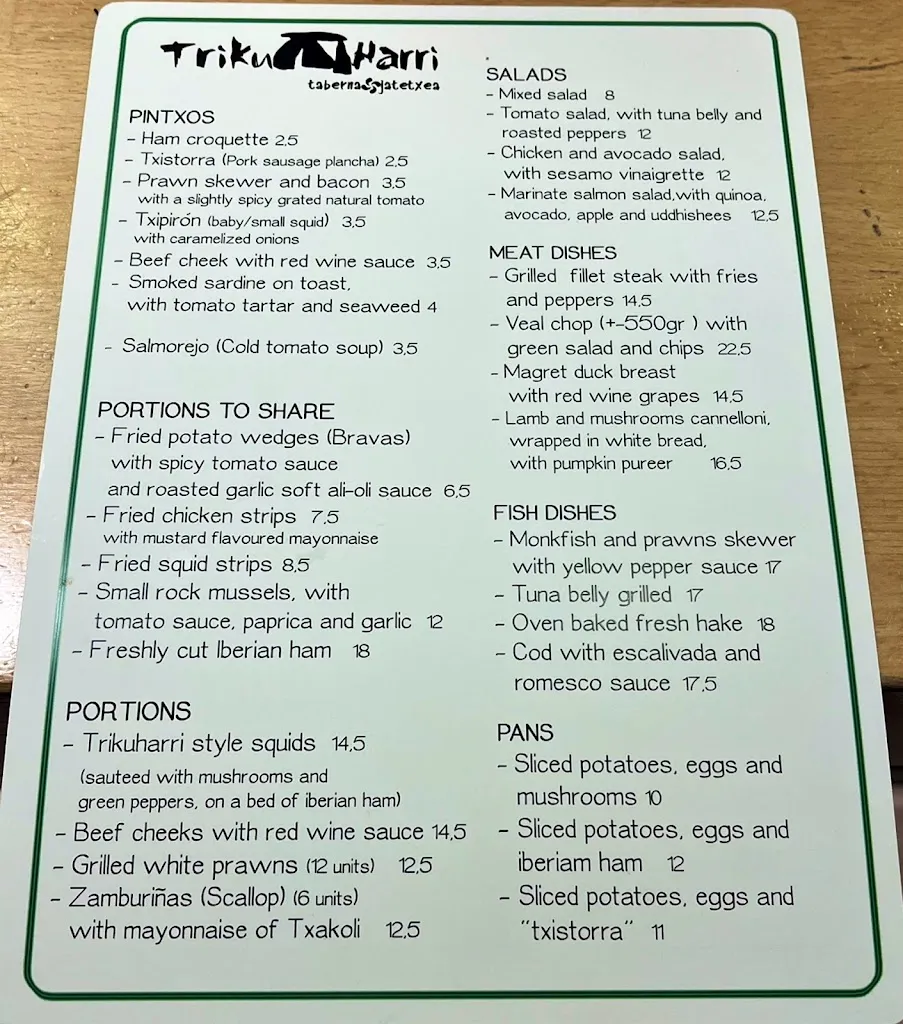 Menu_TrikuHarri Taberna Jatetxea_Donostia-San Sebastián_image_1