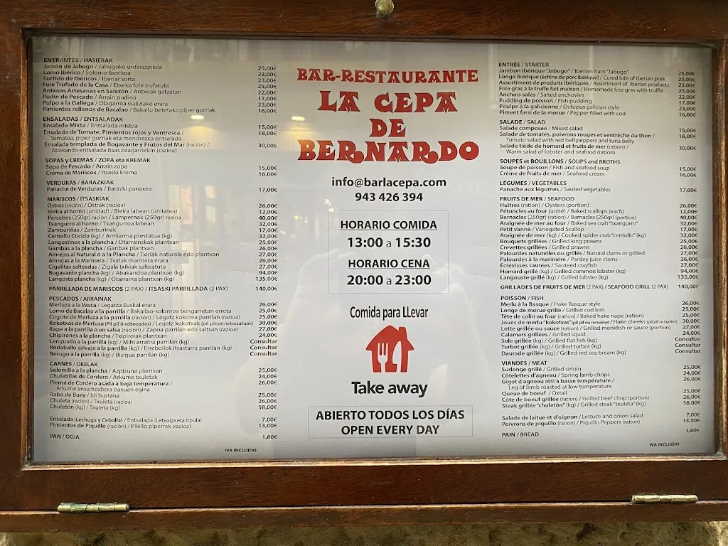 Menu_La Cepa de Bernardo_Donostia-San Sebastián_image_1