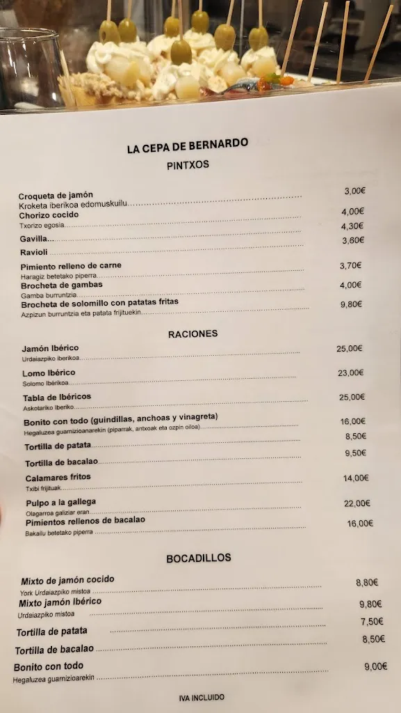 Menu_La Cepa de Bernardo_Donostia-San Sebastián_image_2