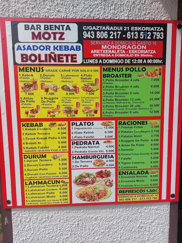 Menu_BOLIÑETE KEBAB & PIZZA Eskoriatza_Eskoriatza_image_4
