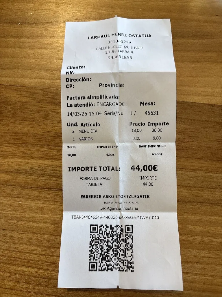 Nuria Lopez Garcia_Zirta jatetxea Larraul ostatua_Larraul_recensione