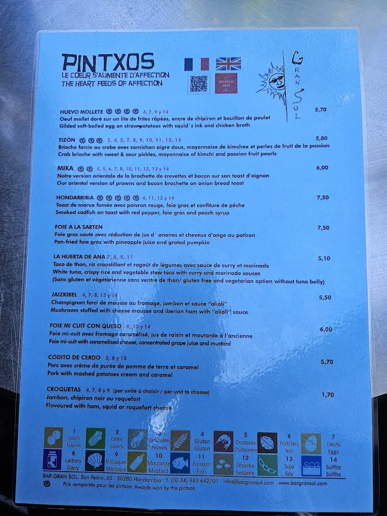 Menu_Bar Gran Sol Hondarribia_Hondarribia_image_4
