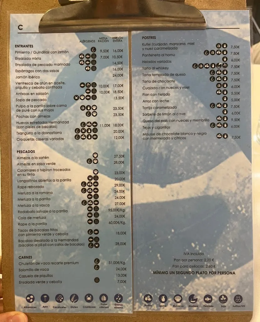 Menu_La Hermandad de Pescadores_Hondarribia_image_4