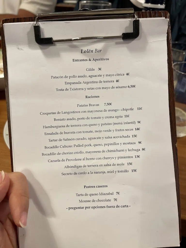Menu_Lolén bar_Hondarribia_image_2
