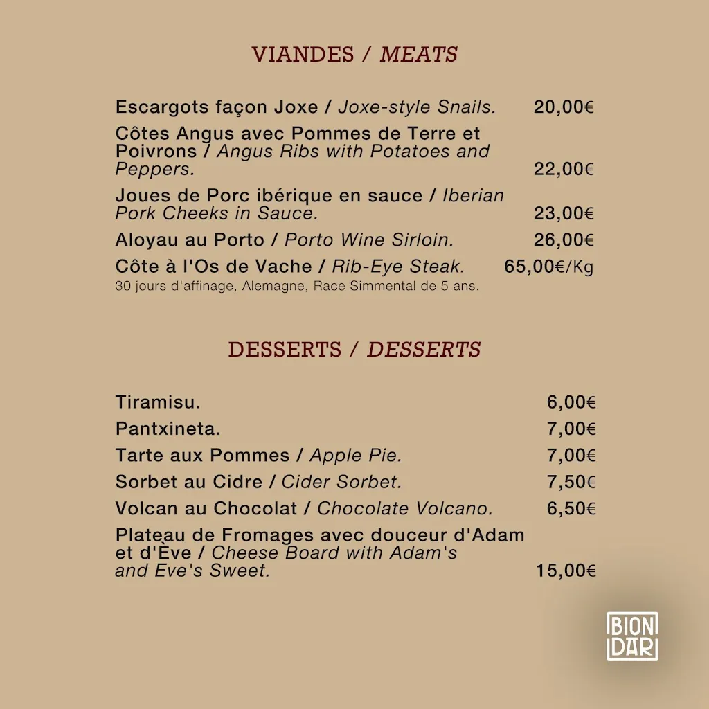 Menu_Sidrateka BIONDAR - asador y sidras_Hondarribia_image_1
