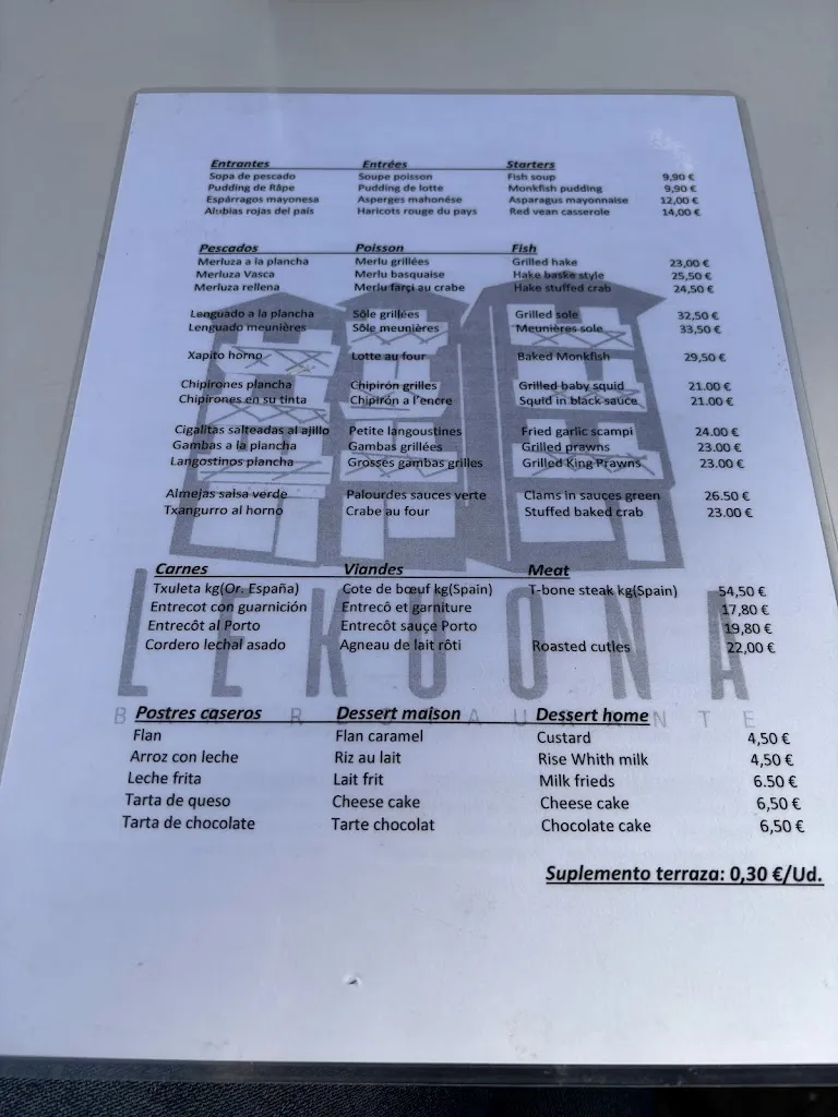 Menu_Bar - Restaurant Lekuona_Hondarribia_image_2