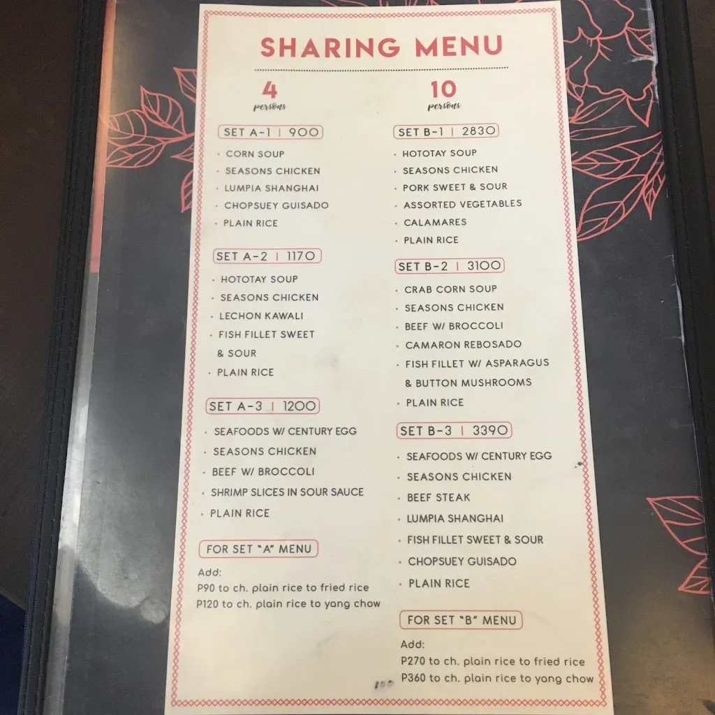 Menu_Legazpi Four Seasons Restaurant_Legazpi_image_1