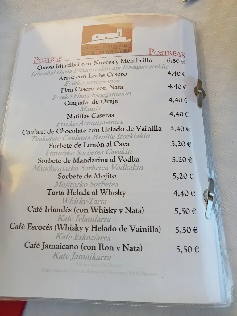 Menu_Restaurante Cantina San Marcial_Irun_image_2
