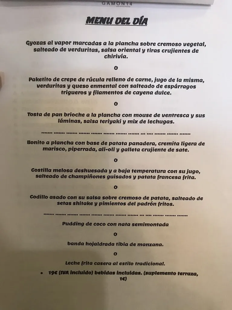 Menu_Gamon 14 Taberna Jatetxea_Errenteria_immagine_2