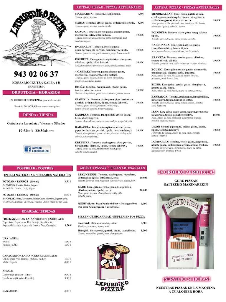 Menu_Lapurdiko Pizzak Errenteria_Errenteria_image_1
