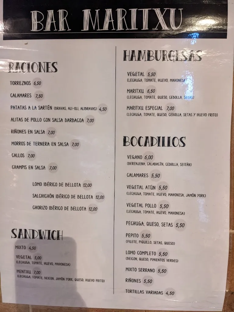 Menu_Bar Maritxu_Errenteria_image_1