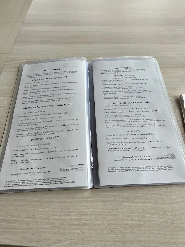Menu_Restaurante @ Torre Zumeltzegi_Oñati_image_2