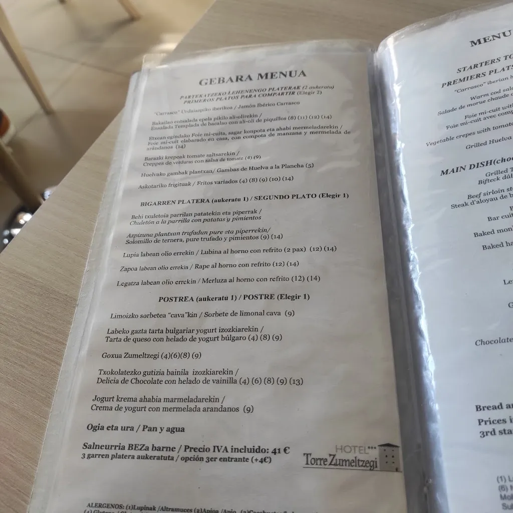 Menu_Restaurante @ Torre Zumeltzegi_Oñati_image_3