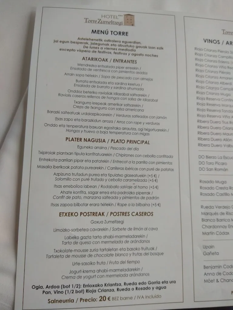 Menu_Restaurante @ Torre Zumeltzegi_Oñati_image_4