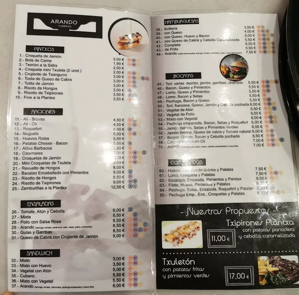 Menu_Arando Taberna_Pasaia_image_1