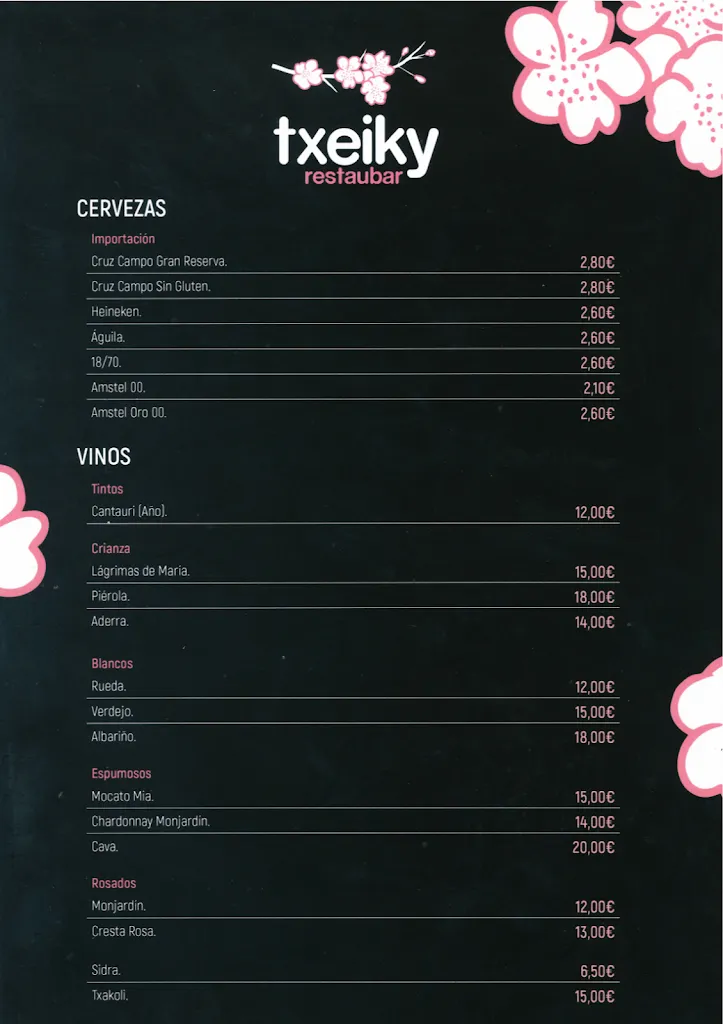 Menu_Bar Restaurante Txeiky_Tolosa_image_1