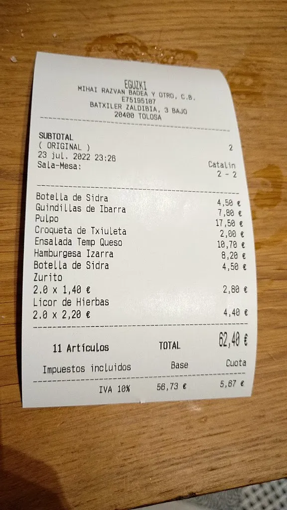 Alina Oliynyk_Eguzki Taberna_Tolosa_review