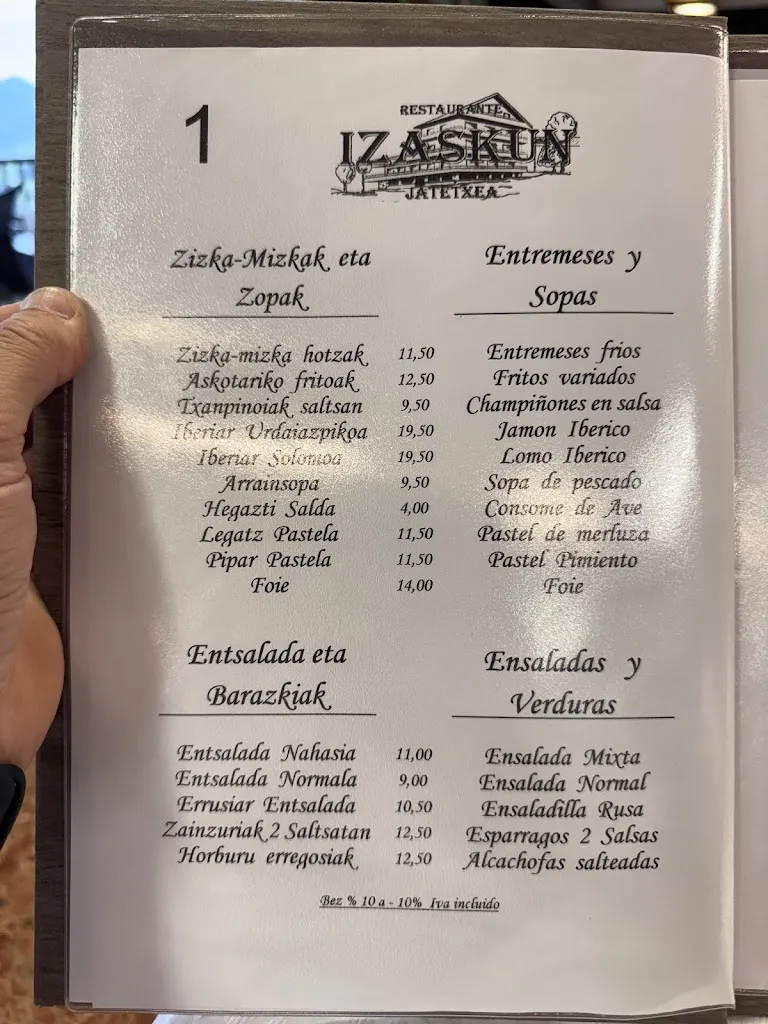 Menu_Izaskun Jatetxea - Restaurante_Tolosa_image_1