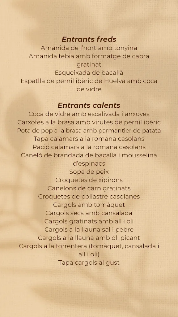 Menu_Bar Restaurant Aiguaviva_Aiguaviva_image_1