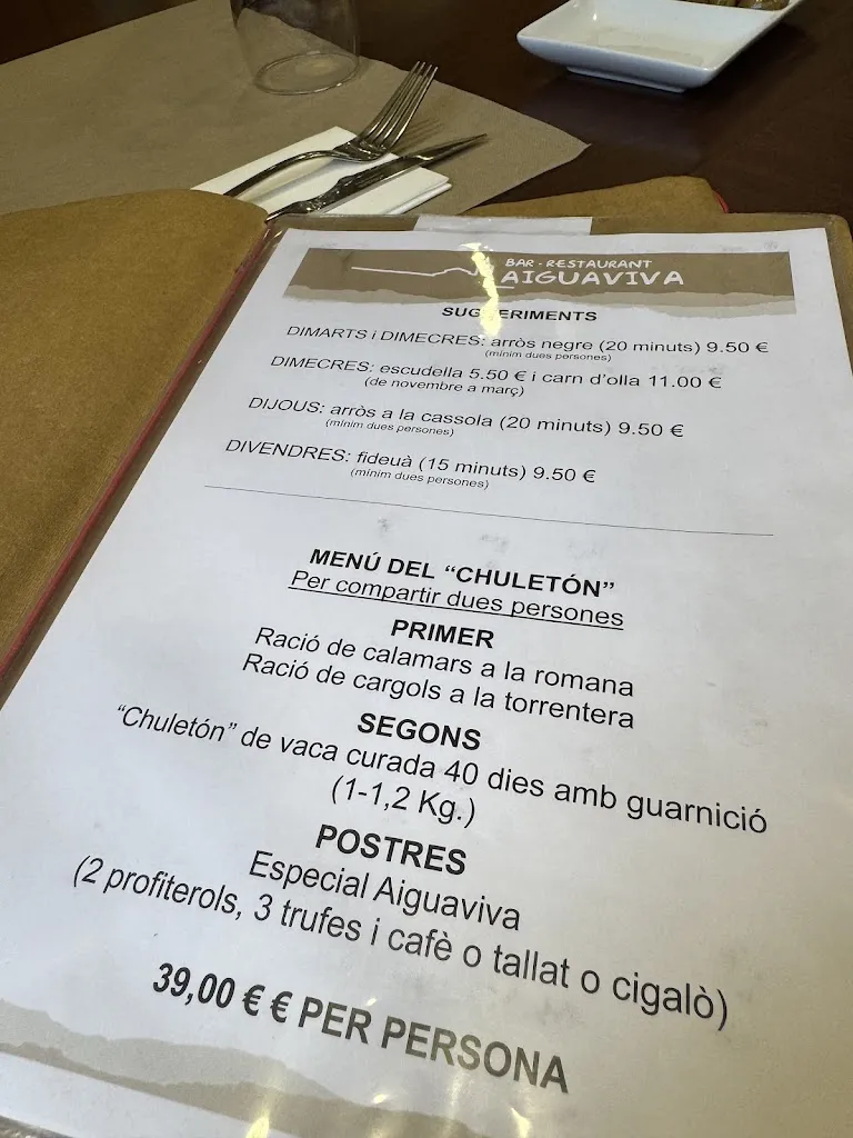 Menu_Bar Restaurant Aiguaviva_Aiguaviva_image_3