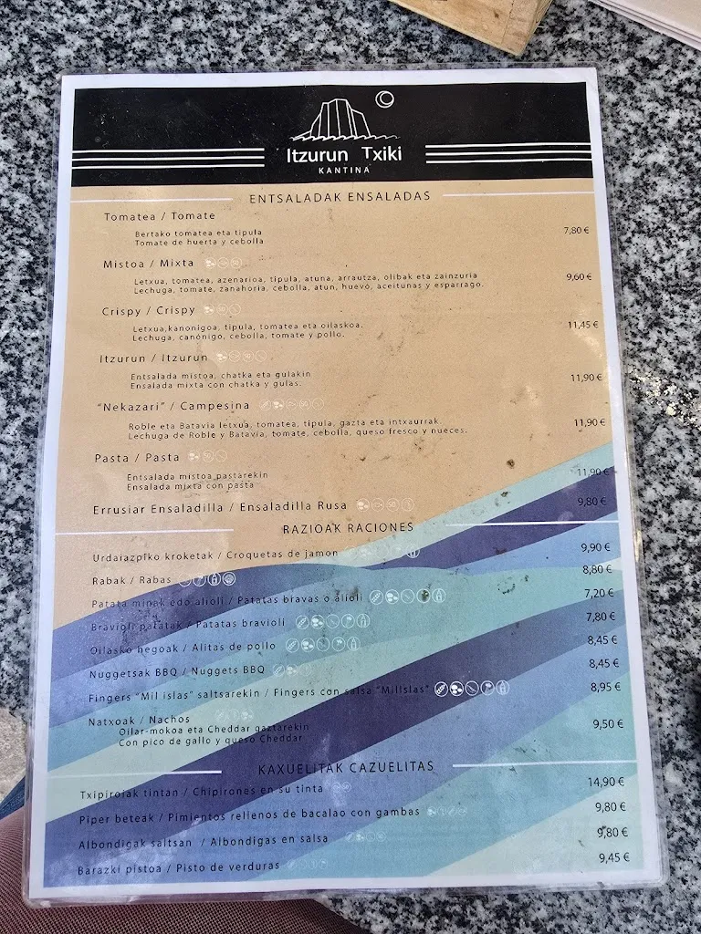 Menu_Enbata Kantina - Itzurun hondartzako txiringitoa_Zumaia_image_1