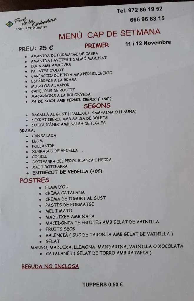 Menu_Restaurant La Corbadora_Arbúcies_immagine_1