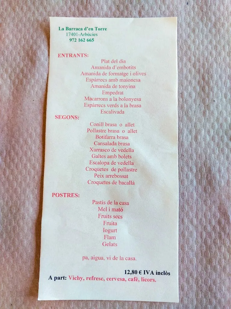 Menu_La Barraca d'en Torre S L_Arbúcies_image_4