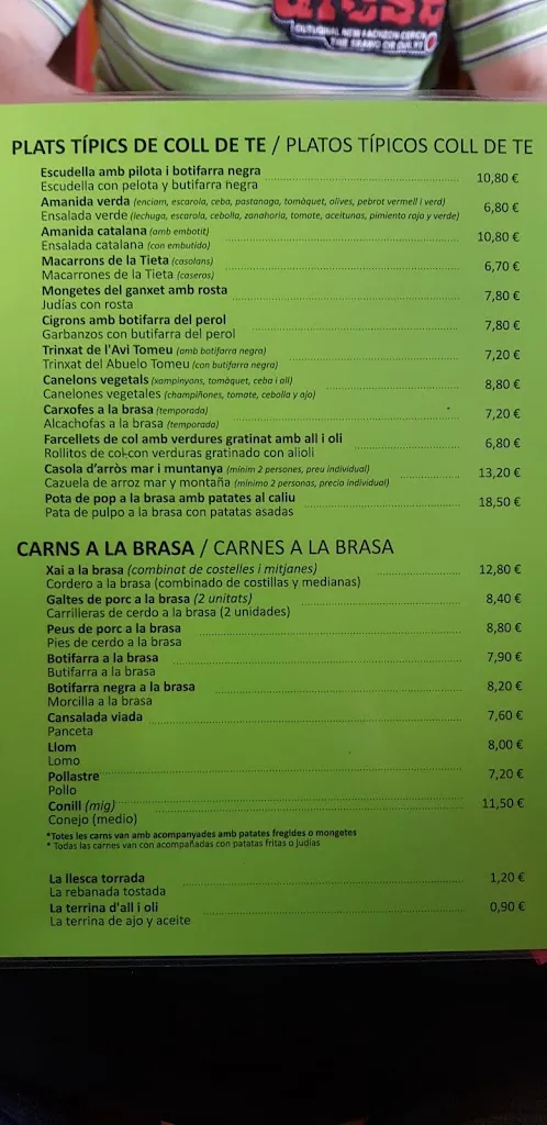 Menu_Coll de Te_Arbúcies_image_1