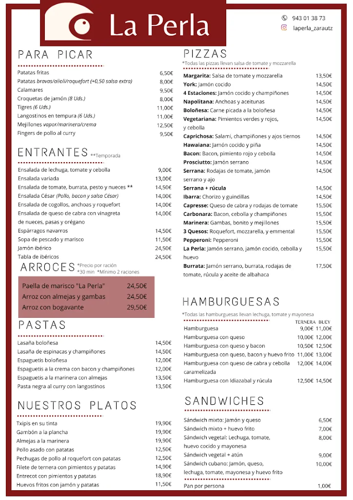 Menu_La Perla Zarautz_Zarautz_image_1