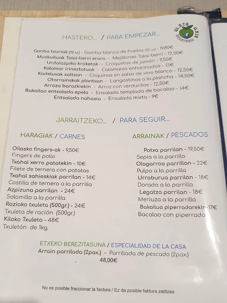 Menu_Pizzería Ktxo_Zarautz_immagine_1