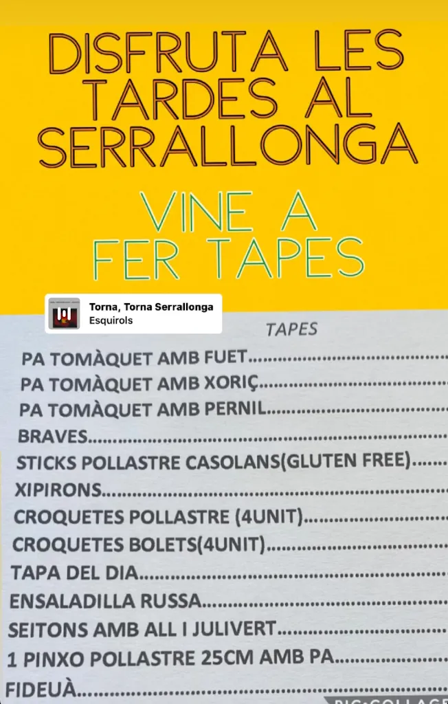 Menu_Bar restaurant Can Serrallonga_Bescanó_image_4